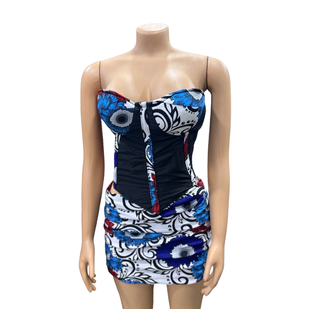 Black 2 piece corset set